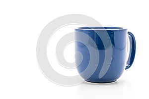 blue ceramic mug