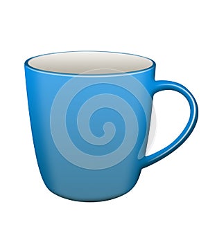 Ceramic mug isolated - blue