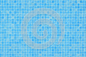 Blue ceramic tile mosaic in swimming pool