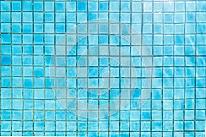 Blue ceramic tile mosaic in swimming pool - seamless texture