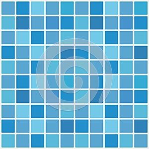 Blue ceramic tile mosaic in swimming pool. Vector illustration.