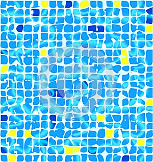 Blue ceramic tiles with sunlight riple