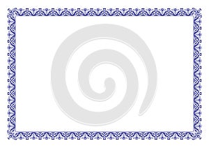 Blue Certificate of Appreciation Border floral ornament