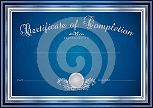 Blue Certificate / Diploma background (template)