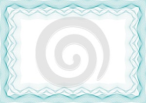 Blue Certificate or diploma template frame - border