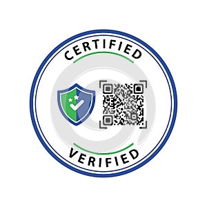Blue Certified and Verified Round Vector Graphic