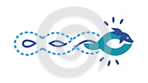 Blue Chain Link Connection Strength Vector Icon, vector design Generative AI