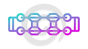 Blue Chain Link Geometric Border, vector design Generative AI