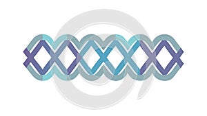 Blue Chain Link Geometric Pattern Border, vector design Generative AI