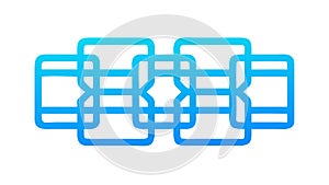 Blue Chain Link Geometric Pattern, vector design Generative AI