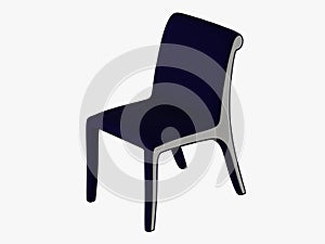 Blue chair fabric 3d rendering on a white background