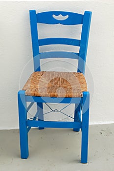 Blue Chair on Greek Patio