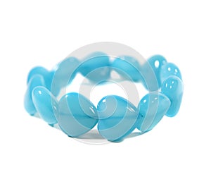 Blue chalcedony heart shaped bracelet