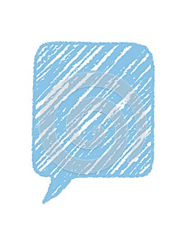 Blue Chalk Speech Balloon With Scribble