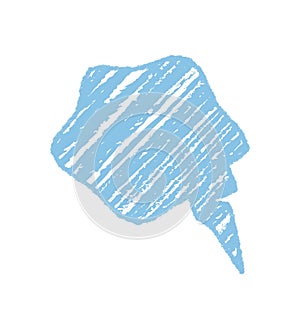 Blue Chalk Squiggle Handdrawn Speech Bubble