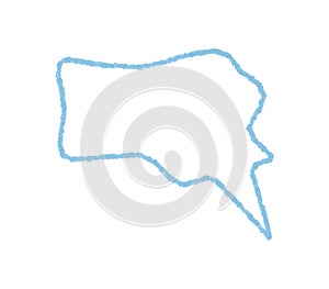 Blue Chalk Wavy Speech Bubble