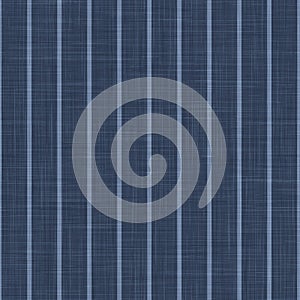 Blue Chambray Pinstripe Texture Background. Classic Preppy Shirting Stripe Seamless Pattern. Close Up Weave Suit Fabric in Denim