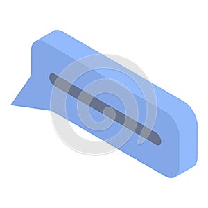 Blue chat icon, isometric style