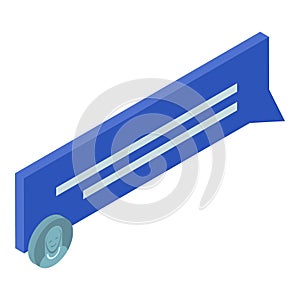 Blue chat icon, isometric style