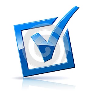 Blue check box icon