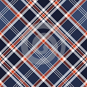 Blue check fabric texture pixel seamless pattern