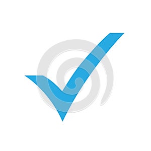 Blue check mark icon. Tick symbol, tick icon vector illustration.