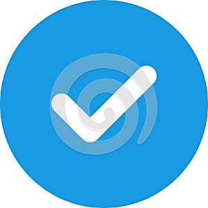 Blue check mark tick verification icon symbol vector.