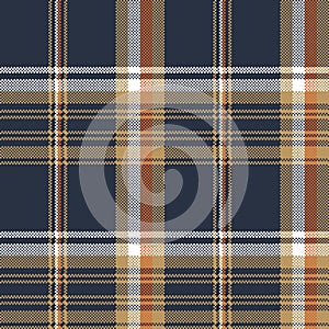 Blue check pixel fabric texture seamless pattern