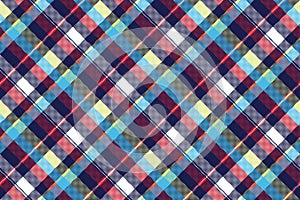 Blue check pixel fabric texture seamless pattern
