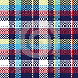 Blue check pixel fabric texture seamless pattern