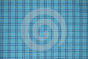 Blue checked fabric texture photo