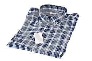 Blue checked pattern shirt