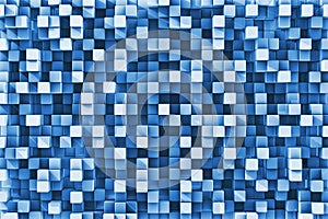 Blue Checkered Reflective Cube Background