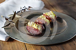 Blue cheese stuffed dates appetizer