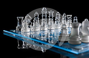 Blue Chessboard In The Dark With Reflection #2