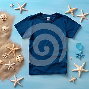 blue child t-shirt mockup