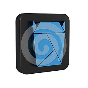 Blue Chinese restaurant opened take out box filled icon isolated on transparent background. Take away food. Black square