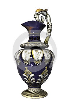 Blue Chinese vase with floral pattern