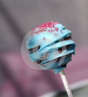 Blue chocolate cake pop