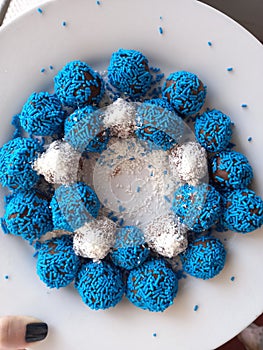Blue and chocolate, cocina y postres, dulce photo