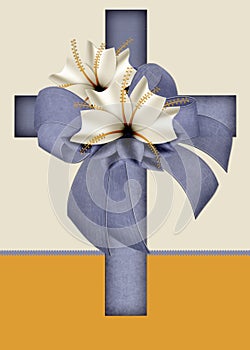 Blue Christian Cross Greeting Card