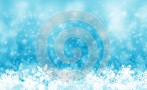 Blue christmas background snow and snowflake illustration -