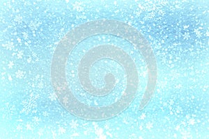 Blue Christmas background snow texture, abstraction, snowflakes