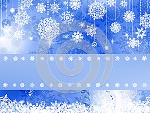 Blue christmas background with snowflake. EPS 8