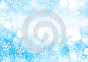 Blue Christmas background with snowflakes