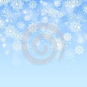 Blue christmas background with snowflakes vector