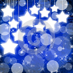 Blue Christmas background with stars