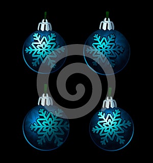 Blue christmas balls