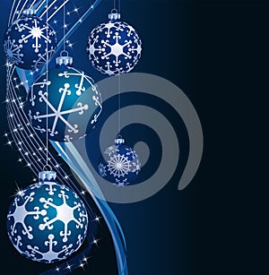 Blue christmas balls