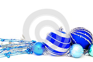 Blue Christmas baubles